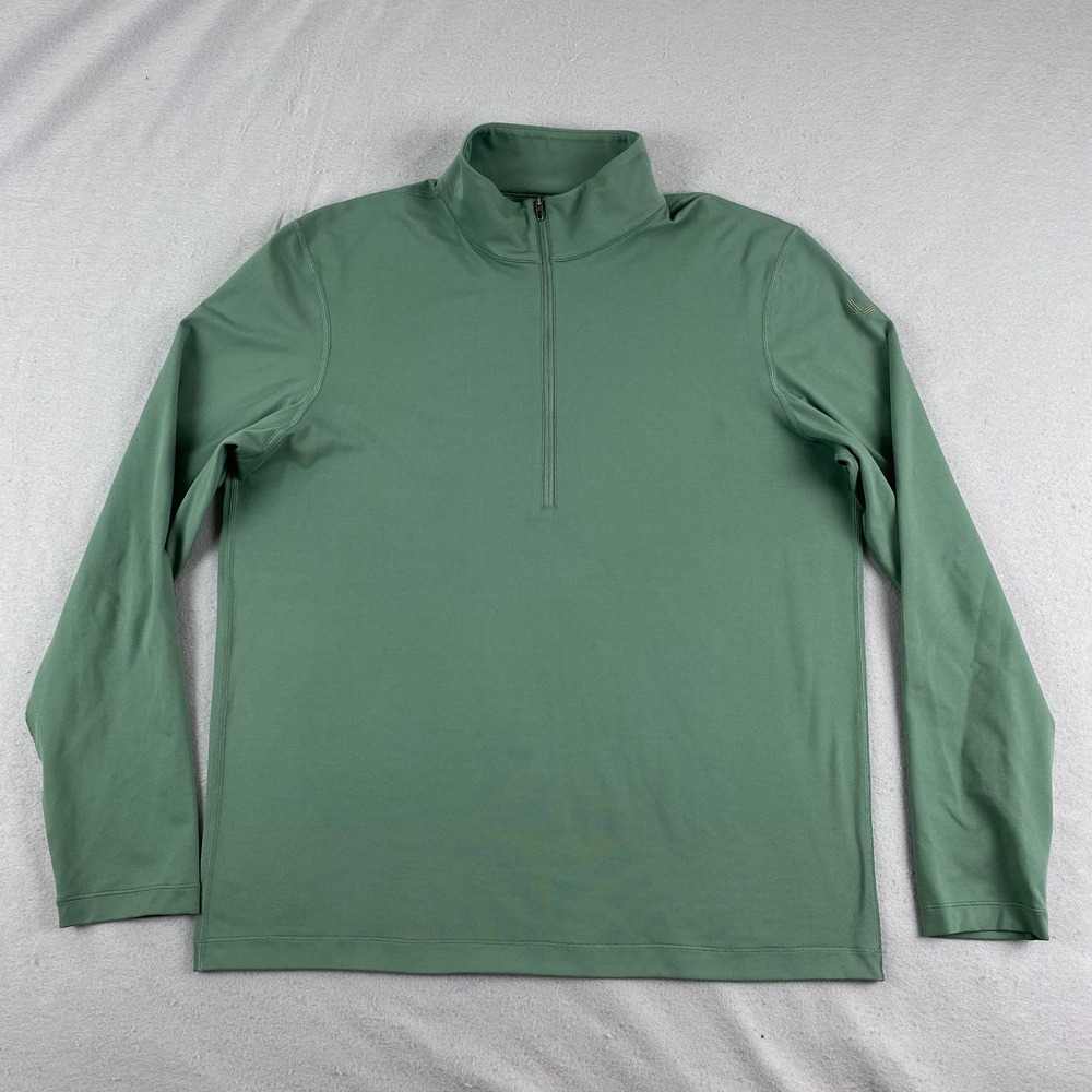 Lululemon Mens Soft Jersey Half Zip Pullover Green Large L logo